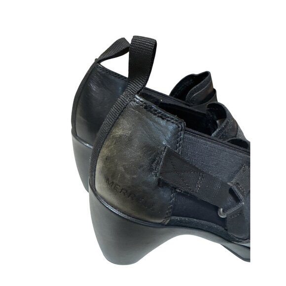 Merrell Womens 8.5 Black Leather‎ & Elastic Heeled Shoes Size 8.5 - Picture 4 of 8